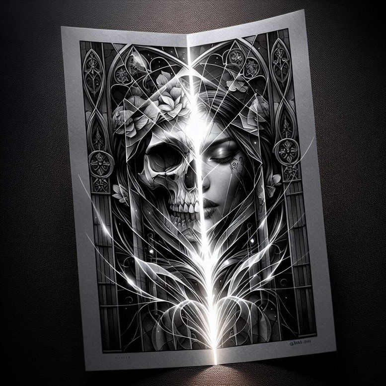 skulls tattoo design ideas Surrealism shadow play skeletal art shows courage