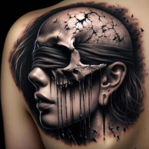 skulls tattoo design ideas vivid gradients skeletal art symbolising strength
