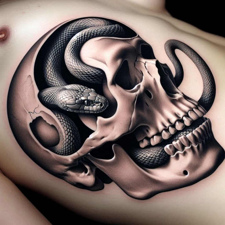 skulls tattoo design ideas Realism optical depth timeless skull for hip