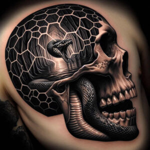 skulls tattoo design ideas Surrealism bizarre vanitas for chest