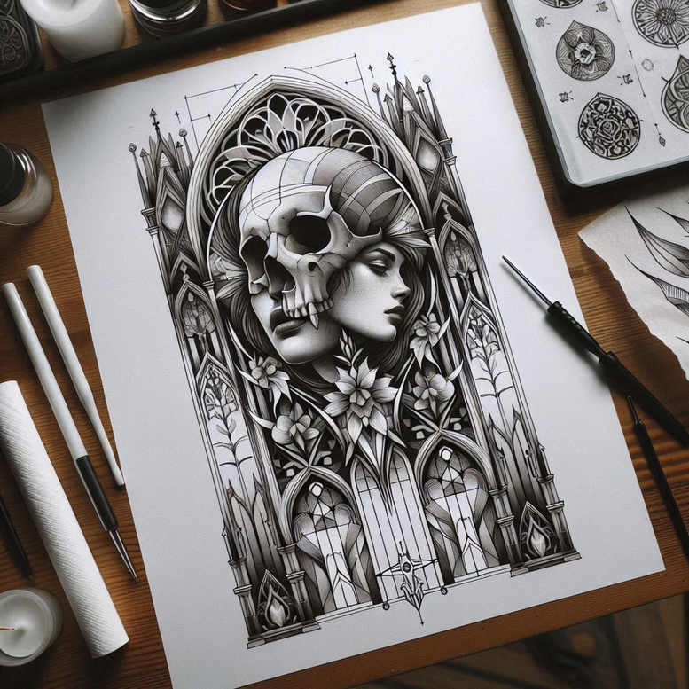 skulls tattoo design ideas decorative detail vanitas for foot