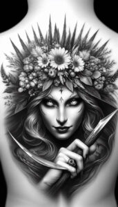 slowianskie-moce-duchowe-neotraditional-clean-fill-for-heel – tattoo design ideas free ai generated – Gallery: slavic-mythology-inkby-ai