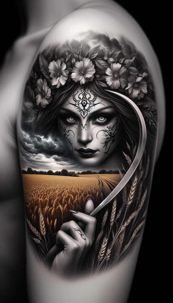 slowianskie-bostwa-natury-realism-natural-contours-for-ankle – tattoo design ideas free ai generated – Gallery: slavic-mythology-inkby-ai