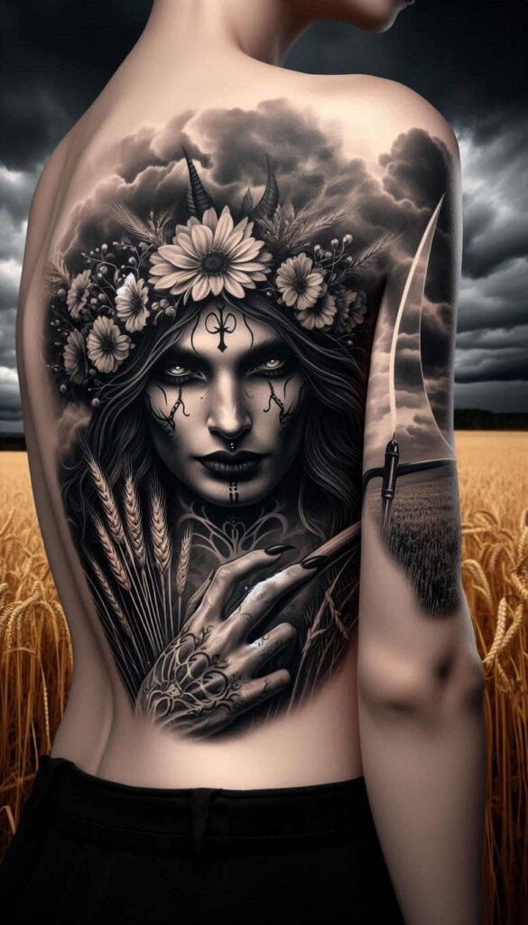 slowianskie-bostwa-opiekuncze-neotraditional-classic-motifs-for-back-of-neck – tattoo design ideas free ai generated – Gallery: slavic-mythology-inkby-ai