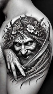 slowianskie-swiatlo-i-cien-realism-seamless-blend-for-behind-ear – tattoo design ideas free ai generated – Gallery: slavic-mythology-inkby-ai