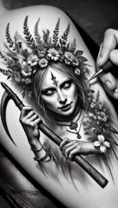 slowianskie-postacie-surrealism-floating-elements-for-arm – tattoo design ideas free ai generated – Gallery: slavic-mythology-inkby-ai
