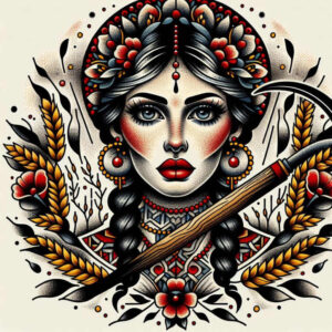 slowianskie-bostwa-swiatla-realism-natural-contours-for-knee – tattoo design ideas free ai generated – Gallery: slavic-mythology-inkby-ai