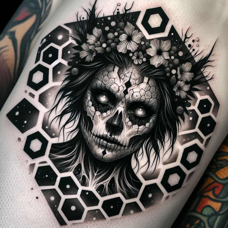 slowianskie-opowiesci-magiczne-realism-tattoo-reflection-for-nape – tattoo design ideas free ai generated – Gallery: slavic-mythology-inkby-ai