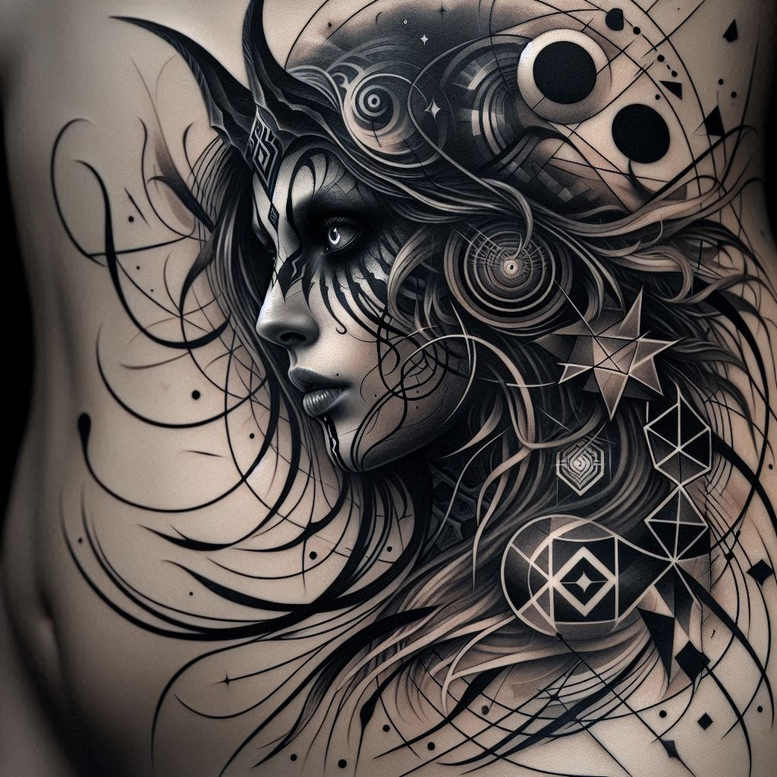 slowianskie-symbole-mityczne-neotraditional-layered-fill-for-shoulder-blade – tattoo design ideas free ai generated – Gallery: slavic-mythology-inkby-ai
