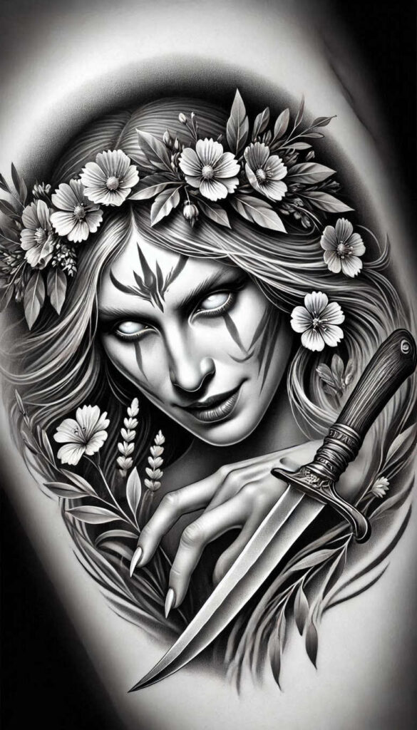 slowianskie-duchy-surrealism-transcendent-for-full-back – tattoo design ideas free ai generated – Gallery: slavic-mythology-inkby-ai