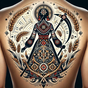 slowianskie-symbole-duchowosci-neotraditional-expressive-lines-for-temple – tattoo design ideas free ai generated – Gallery: slavic-mythology-inkby-ai