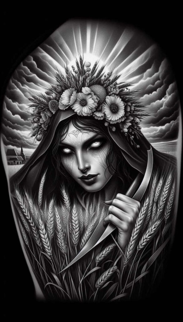 slowianskie-rytualy-surrealism-translucent-layers-for-elbow – tattoo design ideas free ai generated – Gallery: slavic-mythology-inkby-ai