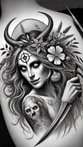 slavic-mythology tattoo design ideas Surrealism distorted reality blackwork embodying strength