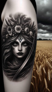 slavic-mythology tattoo design ideas lifelike dark for upper arm