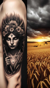 slavic-mythology tattoo design ideas Realism natural contours deformed for lower thigh