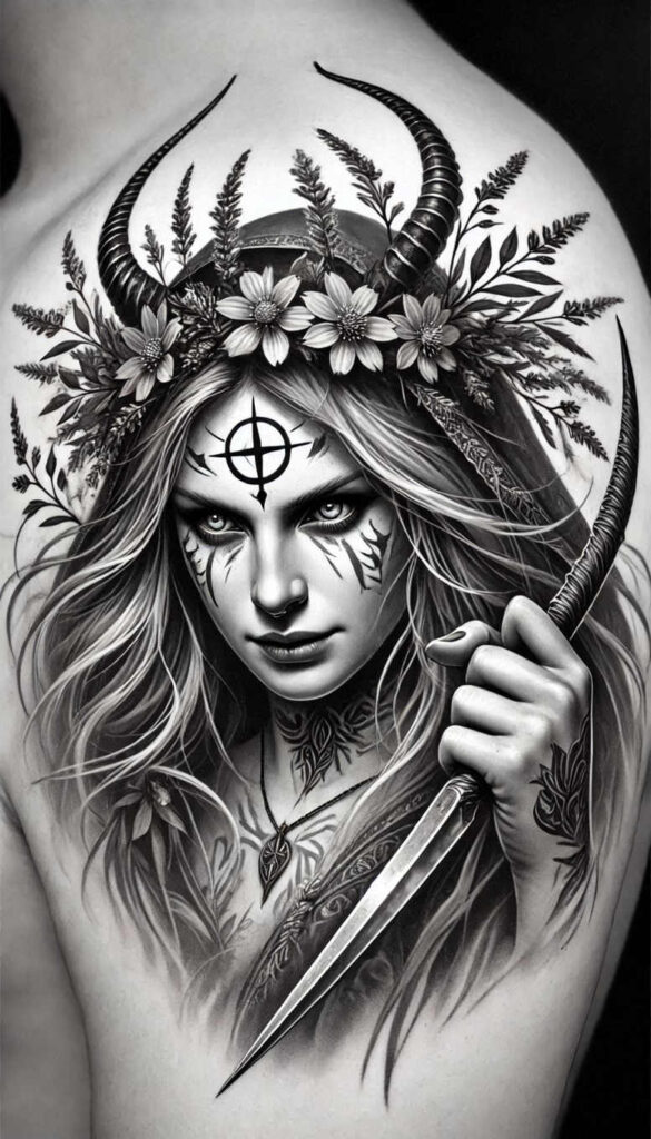 slavic-mythology tattoo design ideas matte-finish disturbing symbolising endurance