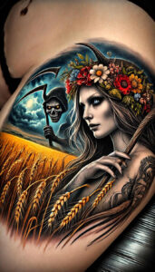 slavic-mythology tattoo design ideas CGI-rendered eerie shows strength