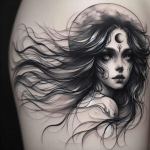 slavic-mythology tattoo design ideas clean lines grim for elbow