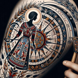 slavic-mythology tattoo design ideas Surrealism hallucinatory invisible entity embodying resilience