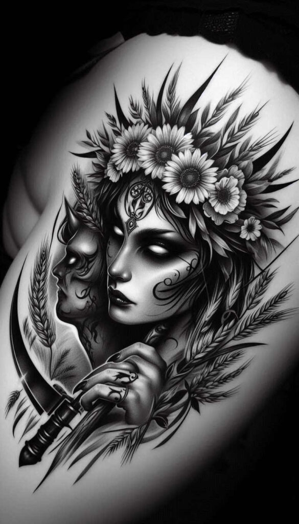 slavic-mythology tattoo design ideas vector-style mystic darkness symbol of endurance