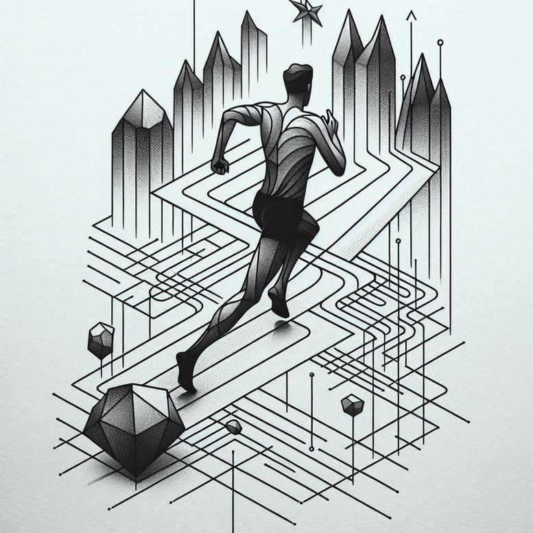 cycling – tattoo design ideas free ai generated – neotraditional-artistic-contrast – for-nape – Gallery: sport-inkby-ai