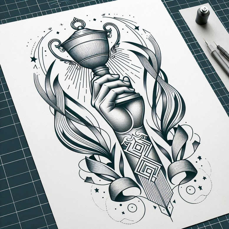 mental-training – tattoo design ideas free ai generated – surrealism-phantasmagoria – for-back-shoulder – Gallery: sport-inkby-ai
