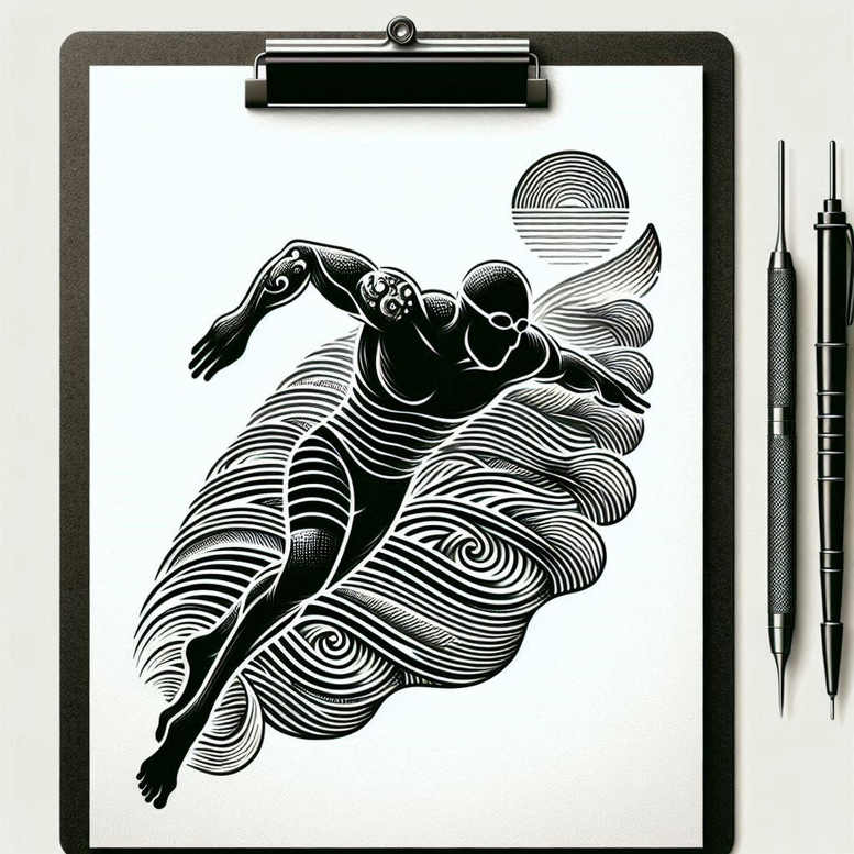olympic-sport – tattoo design ideas free ai generated – surrealism-shadow-play – for-ribs – Gallery: sport-inkby-ai