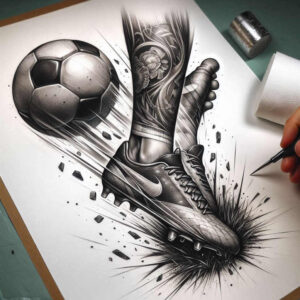 swimming – tattoo design ideas free ai generated – neotraditional-classic-motifs – for-outer-arm – Gallery: sport-inkby-ai