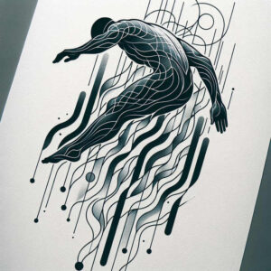 swimming – tattoo design ideas free ai generated – surrealism-mystical – for-wrist – Gallery: sport-inkby-ai