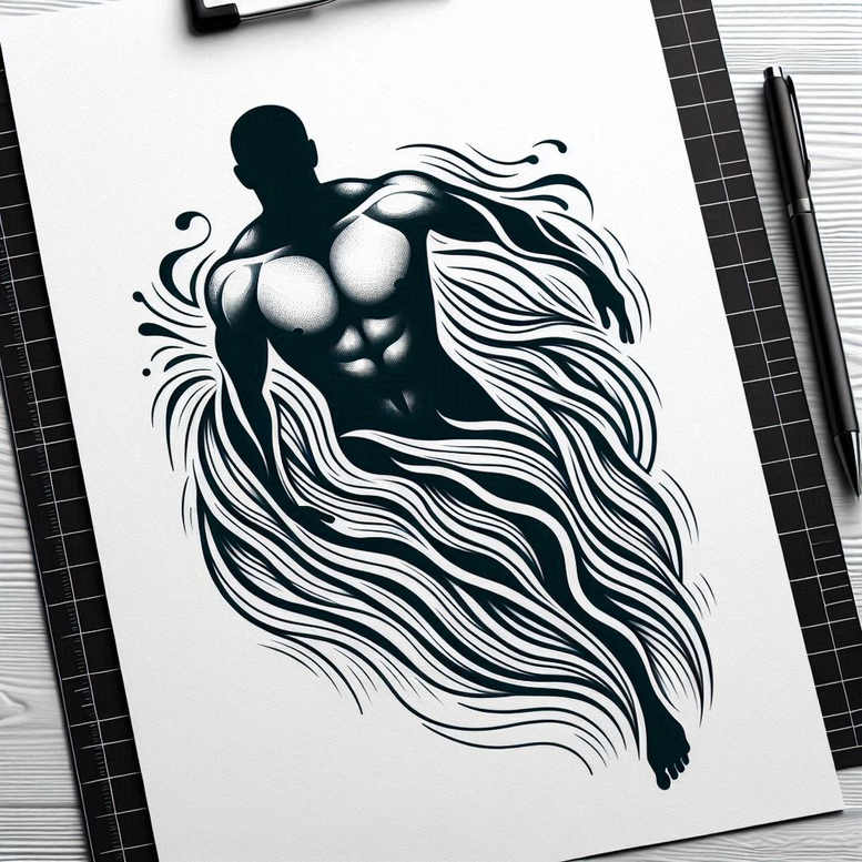 sport tattoo design ideas single color intense stance embodying strength