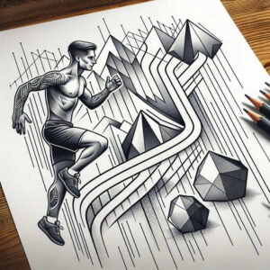 sport tattoo design ideas thin script intense stance perseverance and power
