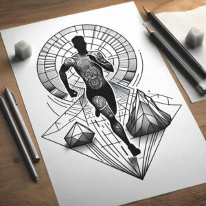 volleyball – tattoo design ideas free ai generated – neotraditional-layered-inks – for-wrist-side – Gallery: sport-inkby-ai