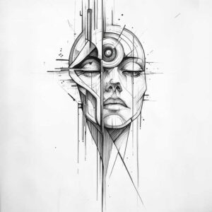 3d-effect-figure-tattoo – tattoo design ideas free ai generated – bizarre – for-side-torso – Gallery: surrealistic-characters-inkby-ai