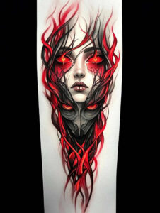 deformed-figure-tattoo – tattoo design ideas free ai generated – chilling – for-ankle – Gallery: surrealistic-characters-inkby-ai
