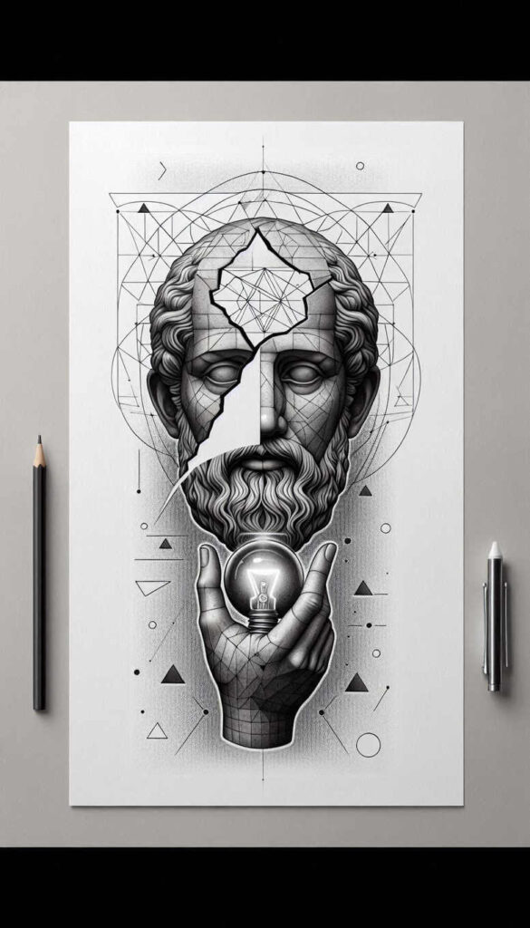 detailed-figure-tattoo – tattoo design ideas free ai generated – frightening – for-knee – Gallery: surrealistic-characters-inkby-ai