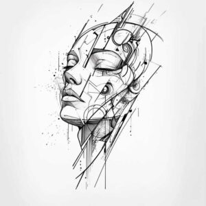 dotted-figure-tattoo – tattoo design ideas free ai generated – despair – for-side – Gallery: surrealistic-characters-inkby-ai