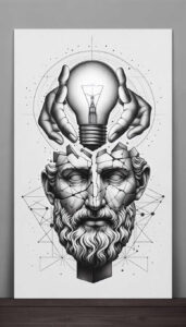 dream-figure-tattoo – tattoo design ideas free ai generated – black-fog – for-palm – Gallery: surrealistic-characters-inkby-ai