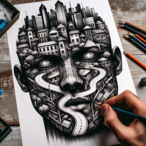 dream-figure-tattoo – tattoo design ideas free ai generated – grim – for-side – Gallery: surrealistic-characters-inkby-ai
