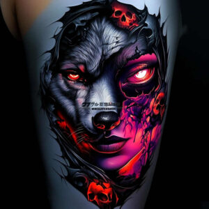 emotion-motif-figure-tattoo – tattoo design ideas free ai generated – cobweb – for-lower-back – Gallery: surrealistic-characters-inkby-ai