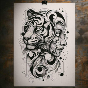 expressive-figure-tattoo – tattoo design ideas free ai generated – cobweb – for-side – Gallery: surrealistic-characters-inkby-ai