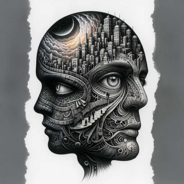 fantasy-motif-figure-tattoo – tattoo design ideas free ai generated – weird – for-thigh – Gallery: surrealistic-characters-inkby-ai