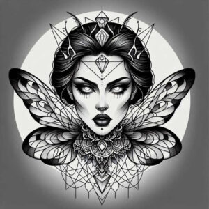 moving-figure-tattoo – tattoo design ideas free ai generated – sinister – for-lower-back – Gallery: surrealistic-characters-inkby-ai