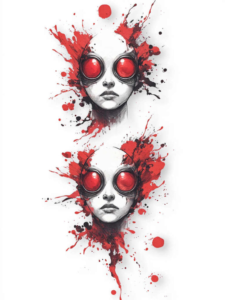 mysterious-motif-figure-tattoo – tattoo design ideas free ai generated – ruin – for-heel – Gallery: surrealistic-characters-inkby-ai