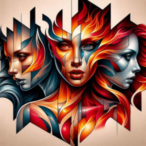 ornamental-detail-figure-tattoo – tattoo design ideas free ai generated – torment – for-ankle – Gallery: surrealistic-characters-inkby-ai