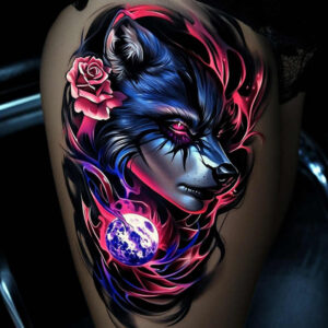 ornamental-figure-tattoo – tattoo design ideas free ai generated – sombre – for-upper-chest – Gallery: surrealistic-characters-inkby-ai