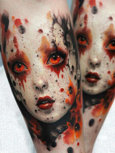 shaded-figure-tattoo – tattoo design ideas free ai generated – melting – for-wrist – Gallery: surrealistic-characters-inkby-ai