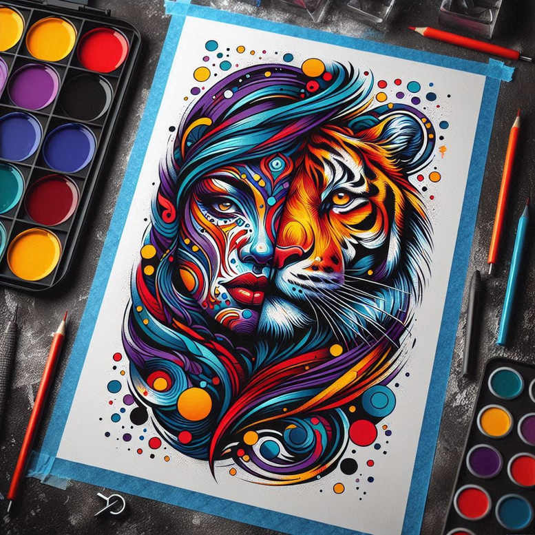 surrealism-tattoo – tattoo design ideas free ai generated – ominous – for-abdomen – Gallery: surrealistic-characters-inkby-ai