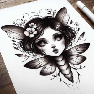 surrealistic-characters tattoo design ideas Realism organic structure conceptual person for forearm