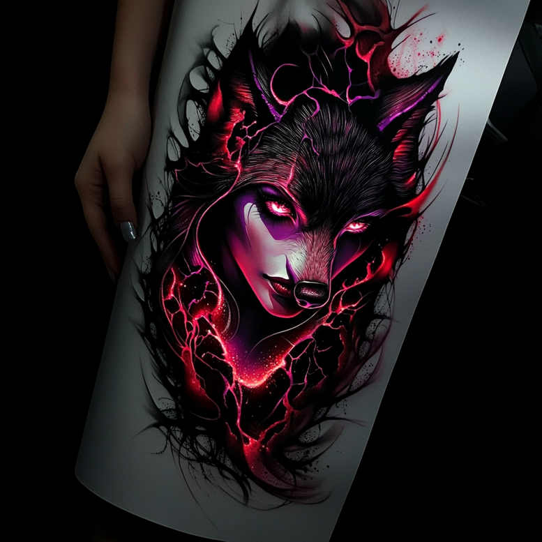 surrealistic-characters tattoo design ideas Surrealism dreamlike floating face for abdomen