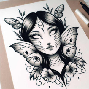 surrealistic-characters tattoo design ideas Realism photo-like tattoo hybrid form embodying strength